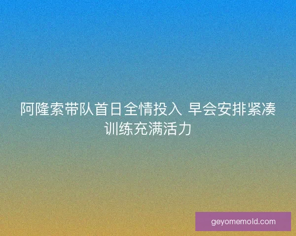 阿隆索带队首日全情投入 早会安排紧凑训练充满活力 阿隆索带队首日全情投入 早会安排紧凑训练充满活力