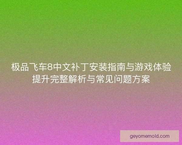 极品飞车8中文补丁安装指南与游戏体验提升完整解析与常见问题方案