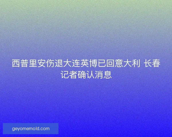 西普里安伤退大连英博已回意大利 长春记者确认消息