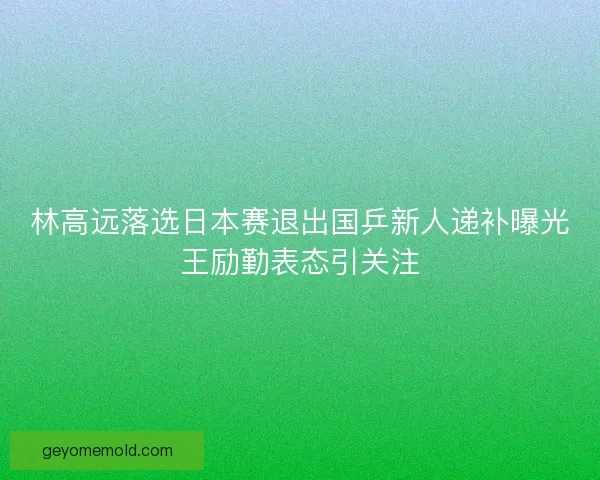 林高远落选日本赛退出国乒新人递补曝光王励勤表态引关注